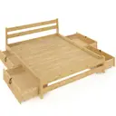Кровать двуспльная Solarius Мишка усиленная 4 выкатных ящика 170x80x200 см сплошное основание сосна цвет светло-бежевый