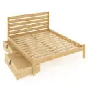 Кровать двуспльная Solarius Классика высокая спинка 2 выкатных ящика 160x101x200 см реечное основание без шлифовки и покрытия сосна цвет бежевый