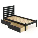 Кровать односпальная Solarius Классика высокая спинка 2 выкатных ящика90x101x200 см реечное основание сосна цвет антрацит