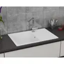 Мойка для кухни Bauedge Gr0156 оборачиваемая с крылом 22x39 см выпуск с сифоном в комплекте глубина чаши 20 см выпуск с сифоном в комплекте искусственный камень цвет белый