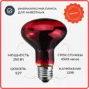 Лампа инфракрасная ЛЕТО Е27 250 Вт красный свет