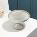 Тарелка Akcam Кувшинка Нимфея 16x16 см стекло цвет серый
