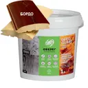 Пропитка-эмаль для обновления старого дерева Оберег DecoGuard бордо, 1 л