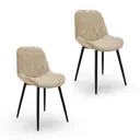 Кухонный стул Life style ALDER.Black.BEIGE-2 53x86x58 см велюр цвет черный 2 шт
