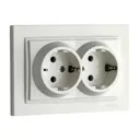 Розетка двойная встраиваемая Mono electric Despina 102-252504-120 с заземлением цвет белый