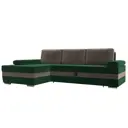 Диван Лига Диванов Канкун 118198L 260x88x160 см велюр цвет зеленый/коричневый