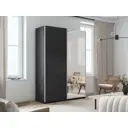 Шкаф-купе с зеркалом МК Е1-Юг Прайм 230x120x57 см 7 полок ДСП цвет венге