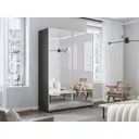 Шкаф-купе Мебельная Компания Е1 2 дверный 230x160x57 см 7 полок ЛДСП цвет серый 1Pzz_160_Dm