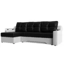 Диван Лига Диванов Сенатор 102698L 232x85x150 см искусственная кожа цвет черный