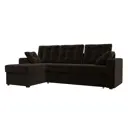 Диван Лига Диванов Камелот 109749L 232x90x155 см вельвет цвет коричневый
