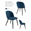 Стул Milavio Лори Лайт AMO-24Ч 46x78x55 см велюр цвет синий/черный