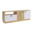 Тумба под телевизор Mebelson 08-169526 155x55x35 см ЛДСП цвет белый/дуб крафт золотой