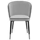 Стул для кухни обеденный Milavio Av 469-Cl695-6005T Box 57x83x49 см велюр цвет серый/серебристый