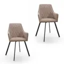 Кухонный стул Life style SPIN.Black.IVORY-2 55x89.5x60 см велюр цвет черный 2 шт
