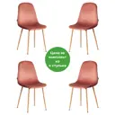 Комплект кухонных стульев 4 шт Tetchair Breeze 44x86x53 см велюр цвет коралл