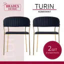 Комплект стульев 2 шт Bradex Turin 56x50x80 см велюр цвет черный
