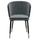 Стул для кухни обеденный Milavio Gl-Fc-01G/2_Серый 57x83x49 см велюр цвет серый/серебристый