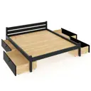 Кровать двуспальная Solarius Классика 170x63x210 см 4 выкатных ящика сосна цвет антрацит