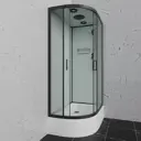Душевая кабина Frank F412/2R М Black правосторонняя высокий поддон матовое стекло