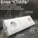 Розетка с выключателем накладная Bylectrica Стиль ЮЛИГ.735212.216 с заземлением цвет белый