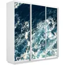 Шкаф-купе фотопечать Мебельная Компания Е1 3 дверный 240x180x45 см 9 полок ЛДСП цвет белый 45ef1015_180240_b