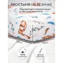 Простыня Amarobaby Baby deer 75x125 см поплин на резинке цвет белый