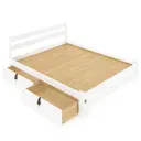 Кровать двуспльная Solarius Мишка усиленная 2 выкатных ящика 130x80x200 см сплошное основание сосна цвет белый