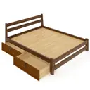 Кровать двуспльная Solarius Мишка усиленная 2 выкатных ящика 150x80x200 см сплошное основание сосна цвет темный дуб