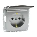 Розетка встраиваемая Mono electric Despina-Larissa 500-002121-118 с заземлением и крышкой цвет серебро