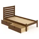 Кровать односпальная Solarius Классика высокая спинка 2 выкатных ящика100x101x200 см сплошное основание сосна цвет темный дуб