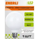 Лампа филаментная Enerli R760107 E27 220-240 В 10 Вт шар большой матовый 900 Лм