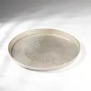 Блюдо сервировочное Akcam Кувшинка Нимфея 32x2x32 см стекло цвет серый