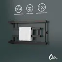 Полотенцесушитель водяной е-образный Onix Vega Turn Left Black32x60 см боковое угловое подключение слева 1/2" нержавеющая сталь цвет черный матовый