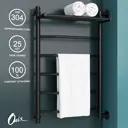 Полотенцесушитель водяной с полкой лестница Onix Orion Plus Black Right 50x80 см 1/2" нержавеющая сталь цвет черный матовый