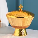 Блюдо сервировочное Доляна Goldie 7998207 10x10 см бамбук цвет золотистый
