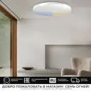 Светильник настенно-потолочный светодиодный СЕМЬ ОГНЕЙ БОКАРИ с пультом управления 17 м² изменение оттенков белого цвет белый