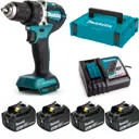 Дрель-шуруповерт аккумуляторная бесщеточная Makita DDF484RF4, 18 В Li 4x3 Ач