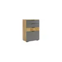 Комод 4 ящика Mebelson Бери 60x35.4x86.3 см дерево цвет дуб крафт золотой/графит