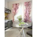 Штора на шторной ленте для кухни Helga Фловер 180x150 см цвет белый