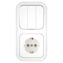 Блок выключатель с розеткой встраиваемые Bylectrica Гармония 3В-РЦ-663 3 клавиши с заземлением цвет белый