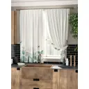 Штора на шторной ленте для кухни Helga Фиарни 150x180 см цвет белый