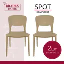 Комплект стульев 2 шт Bradex Spot 46x50x80 см полипропилен цвет бежевый