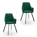 Кухонный стул Life style SPIN.Black.DARKGREEN-2 55x89.5x60 см велюр цвет черный 2 шт