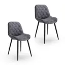 Кухонный стул Life style ALDER.Black.GRAPHITE-2 53x86x58 см велюр цвет черный 2 шт