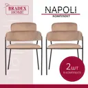 Комплект стульев 2 шт Bradex Napoli 59x61x83 см велюр цвет бежевый