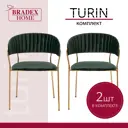 Комплект стульев 2 шт Bradex Turin 56x50x80 см велюр цвет зеленый