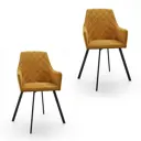 Кухонный стул Life style SPIN.Black.OCHRE-2 55x89.5x60 см велюр цвет черный 2 шт