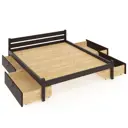 Кровать двуспальная Solarius Классика 150x63x210 см 4 выкатных ящика сосна цвет венге