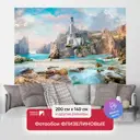 Фотообои флизелиновые Первое ателье 200x140 см Маяк на скалистом берегу pw78614-2