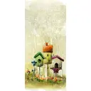 Наклейка для дверей и мебели Wallfix "Скворечники" 95x220 см, W056